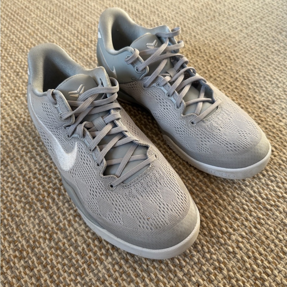 Nike Kids Kobe 8 (GS) Gray and White Sneakers